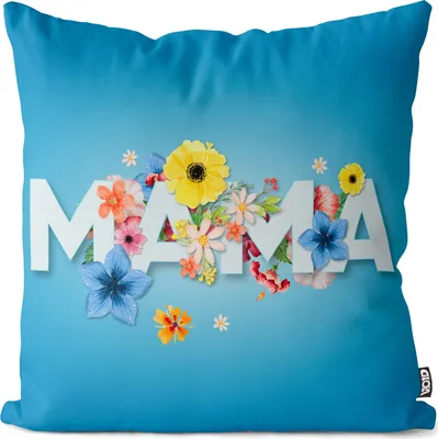 Produktbild von VOID Mama Muttertag Geschenk Blumen Kissenbezug Kissenhülle Polyester wasserfest Outdoor Indoor