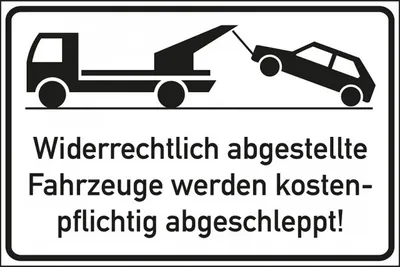 Produktbild von Dreifke® Schild I Parkverbotsschild Widerrechtlich abgestellte..., Kunststoff...