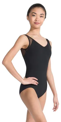 Produktbild von Capezio MC829W Damen-Tanktop-Tanzanzug mit V-Ausschnitt, Größe XL, Schwarz