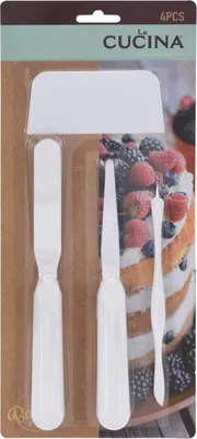 Obrázek produktu pro LA CUCINA stěrka na krém Škrabka na těsto Karta na roztírání krémů Zdobení dortů 4 kusy