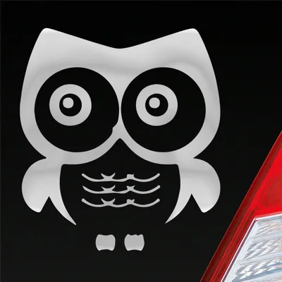 Produktbild von Auto Aufkleber Eule Owl Uhu Vogel Bird süß Tier Musik 10x11 cm Silber Sticker Heckscheibenaufkleber