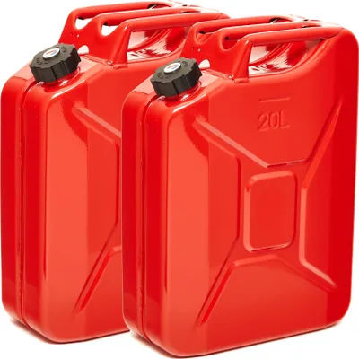 Produktbild von Oxid7® by BW Kraftstoffkanister Metall Benzinkanister 2x 20 Liter mit Schraubverschluss - Rot RAL 3000 - UN-Zulassung - Hergestellt in Europa