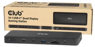 Zdjęcie produktu dla CLUB3D CSV-2540, Dokujący, USB 3.2 Gen 1 (3.1 Gen 1) Type-C, 100 W, 3,5 mm, 1.4/2.3, 10,100,1000,2500 Mbit/s