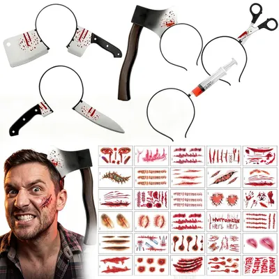 Halloween-Horror-Haarbänder, 6 Stück, für Rollenspiel und Maskenball