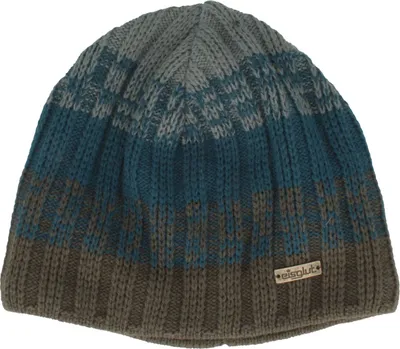 Eisglut dreifarbige Strickmütze Renoo XL in grau
