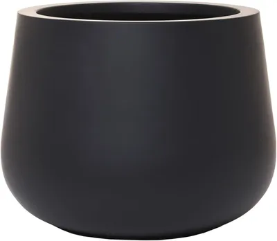 Produktbild von VIVANNO Blumentopf Fiberglas GIRAR Rund, Anthrazit matt - 36x27 cm
