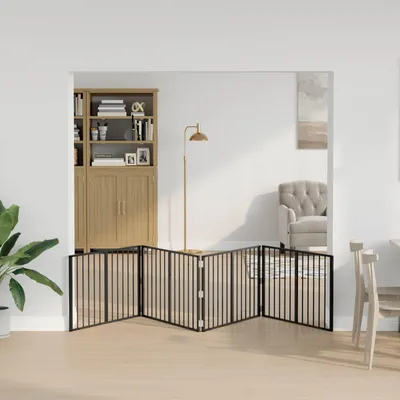 Image de vidaXL, barrière pour chien, 4 pièces, noire, 100 x 60 cm, acier galvanisé
