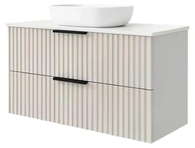 Obrázek produktu pro Umyvadlo se skříňkou TIBU Kašmír 80x50x46, rýhovaná čelní strana, 2 zásuvky, koupelnový nábytek