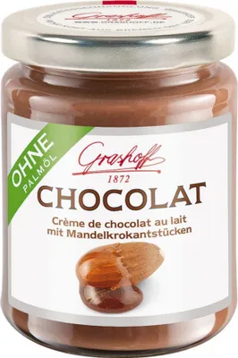 Produktbild von Schoko-Creme CHOCOLAT mit Milchschokolade & Mandelkrokant von Grashoff, 235g