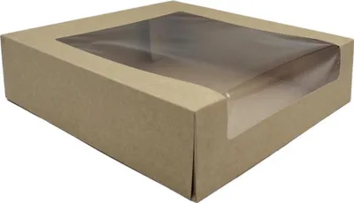 Produktbild von BAMI Tortenkarton braun mit Sichtfenster 24x24x8cm | Kuchenbox, Kuchenkarton | 30 Stück