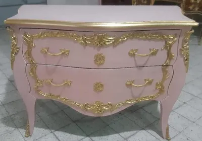 Immagine prodotto di Casa Padrino Cassettiera barocca a 2 cassetti rosa/oro - Cassettiera artigianale in legno massiccio in stile barocco - Mobili da camera in stile barocco - Mobili barocchi - Arredamento barocco - Nobile e magnifico