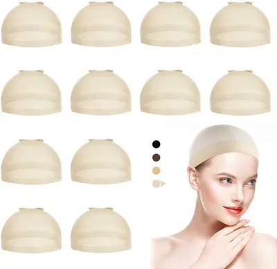 Produktbild von Minicee HD Perückenkappen 12 Stück – Nylon Wig Cap Transparent Nude