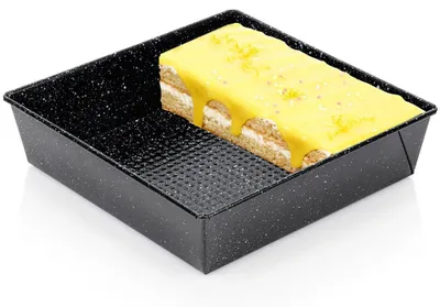 Image de Moule à pâtisserie carré en acier au carbone, antiadhésif, 24 x 24 x 6 cm