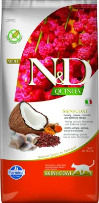 Productafbeelding van Farmina Pet Food N&D Quinoa, kokos, haring, 5 kg, zonder granen, glutenvrij, met antioxidanten