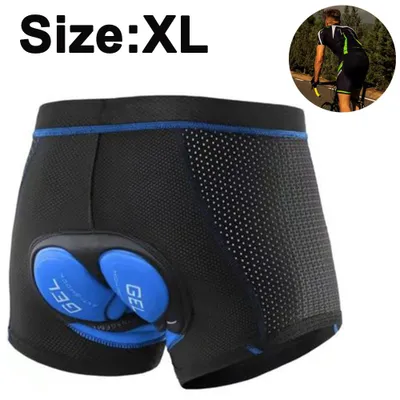 Produktbild von Radunterwäsche Herren 1 Stück, gepolsterte Gel-Radhose mit 5D-Polsterung, atmungsaktive Radlerhose mit Silikonrutschhemmung, Innenhose für Mountainbike und