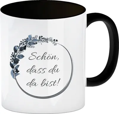 Produktbild von Schön, dass du da bist! Kaffeebecher Schwarz Besonders geeignet zum Brunch, zum
