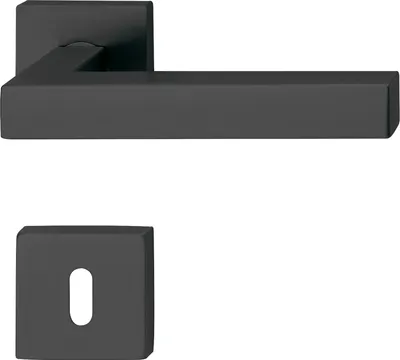 Produktbild von SOLIDO Drückergarnitur MALMÖ - auf Rosette BB, 38 - 45, Edelstahl schwarz