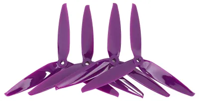 Productafbeelding van 4 stuks driebladige propeller, polycarbonaat, 7040 FPV propeller met 3 bladen, geschikt voor 7-inch en 8-inch RC drones, paars