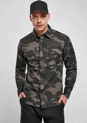 Produktbild von Brandit Slim Fit Langarm-Shirt Größe M Farbe Dunkles Tarnmuster