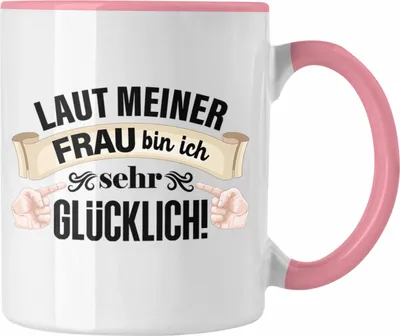 Produktbild von Trendation - Ehemann Tasse Geschenk Lustiger Spruch Ehe Glücklicher Ehemann Becher (Rosa)