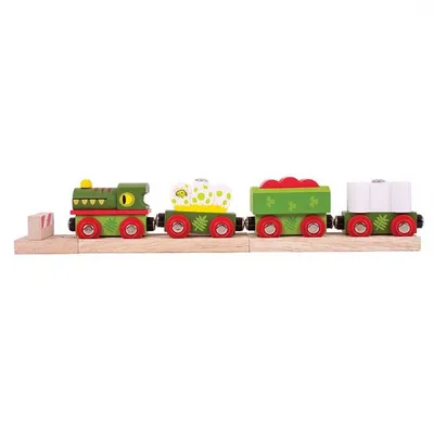 Produktbild von Bigjigs Rail Dinosaurier-Zug + 3 Gleise