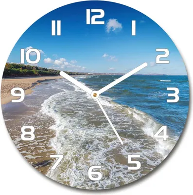 Produktbild von Wanduhr aus Glas 30fi Glasbild Glasuhr Gehärtetes Glas - weisse-zeiger - Baltic Sea