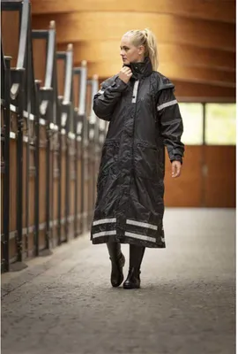 Produktbild von EQUITHÈME RiderCoat Regenmantel, Reitermantel, Wanderreitmantel in zwei Farben, Farbe:Schwarz, Größe:XXL