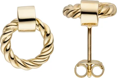 Produktbild von Ohrstecker gedreht 925 Sterling Silber gold vergoldet