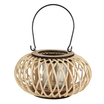 Produktbild von Clayre & Eef Windlicht Ø 23x12 cm Beige Bambus