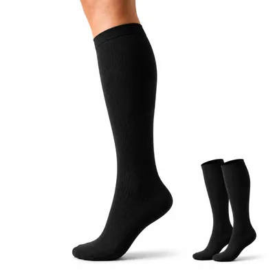 Produktbild von 1 Paar Schwarze Kompressionsstrümpfe Damen und Herren, A0239, S-M