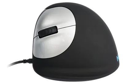 Produktbild von R-Go Tools Ergonomische Maus R-Go HE Break mit Pausensoftware, medium (Handlänge 165-185mm), Linkshänder, verkabelt, schwarz, Linkshändig, Optisch, USB Typ-A, 2400 DPI, Schwarz