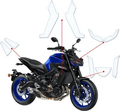 Produktbild von Lackschutzfolie Steinschlagschutz passend für Yamaha MT09 2017+