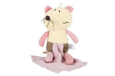 Produktbild von Bieco Kuscheltier Maus mit Schmusetuch | 30 cm | Maus Kuscheltier Gehäkelt | Weiche Baby Stofftier Maus zum Kuscheln | Maus Kuscheltier Baby | Gehäkeltes Kuscheltier für Babys | Baby Kuscheltiere