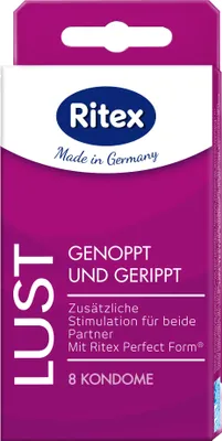 Produktbild von 8 Ritex Lust Kondome - genoppt / gerippt, extra stimulierend - Germany