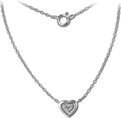 Produktbild von SilberDream Halskette Echt 925 Silber 45cm Damen Schmuck Herz silber D2SDK8009J