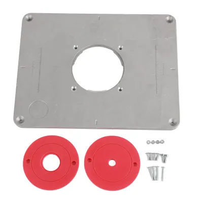 Image de Plaque et anneau d'insertion pour table de toupie, dimensions 300 mm x 235 mm x 9,5 mm, pour travaux de menuiserie