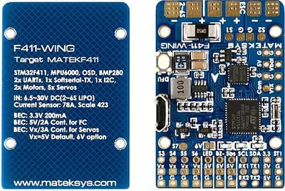 Produktbild von Matek Systems F411-WING ( ) Fluglotse STM32F411 eingebautes OSD für RC-Flugzeug