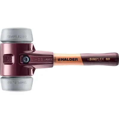 Produktbild von HALDER SIMPLEX TPE-Hammer mittel mit Tempergussgehäuse und Holzstiel - D=80 mm - extra kurzer Stiel - 3003.082