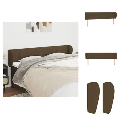 Produktbild von vidaXL Kopfteil mit Ohren Dunkelbraun 183x23x78/88 cm Stoff -  Kopf- & Fußenden