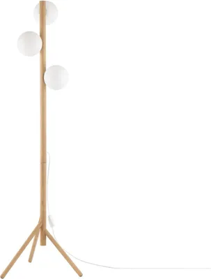 Obrázek produktu pro Stojací lampa kov sklo G9 150 cm dřevo světlo bílá 3 světla moderní stojací lampa