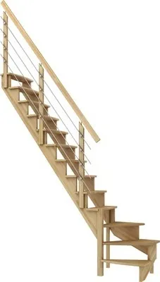 Produktbild von Pertura Wangentreppe Filia Buche Leimholz Ohne Setzstufen Seitenwange buche 1/4-gewendelt unten links 75 cm 12 Stufen /