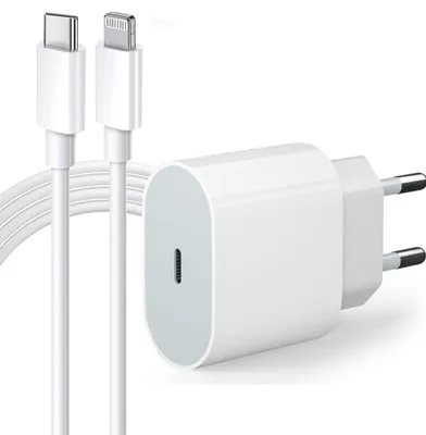 Obrázok produktu pre Nabíjací adaptér, kompatibilný s Apple, 20W nabíjací adaptér s USB-C a kábel USB-C na Lightning