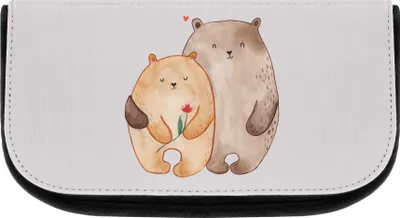 Produktbild von Mr. & Mrs. Panda kulturtäschchen Bären Liebe - Grau Pastell - Geschenk, Verknallt, Freundin, Waschtasche, Kulturtasche, Kosmetiktasche, Organizer, Hochzeitstag, Verliebt