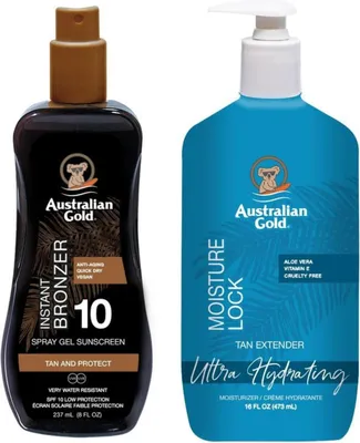 Produktbild von Australian Gold Bronzer Spray Gel SPF10 + Feuchtigkeitssperre 473 ml