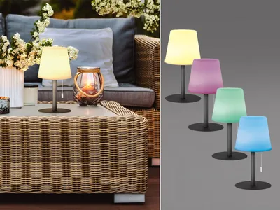 Produktbild von FHL Garden LED Akku-Outdoorleuchte, Außen-Tischleuchte IP44 1,7W warmweiss RGB-Farbsteuerung dimmbar sandanthrazit