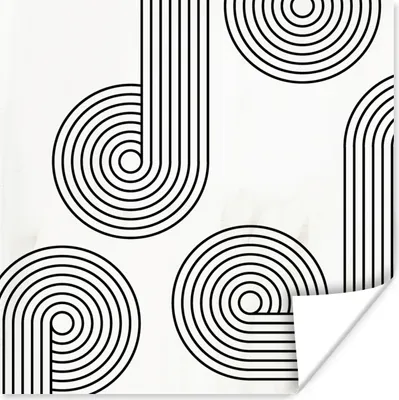 Produktbild von MuchoWow® Poster Abstrakt - Linien - Schwarz - Grau 100x100 cm - Babyzimmer