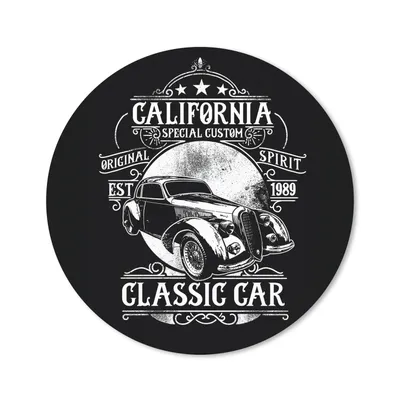 Produktbild von MuchoWow® Mauspad Mousepad Mancave - Auto - Vintage - Schwarz - Weiß 20x20 cm - Mousepads - Maus Mat - Pad - Mausunterlage - Schreibtischmatte