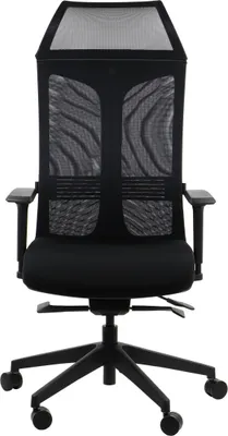 Obrázek produktu pro Otočná ergonomická kancelářská židle RYDER, nastavitelné područky, opěrka hlavy, posuvný sedák (předozadní), černá