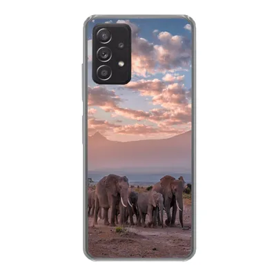 Produktbild von MuchoWow® Handyhülle Schutzhülle Hülle für Samsung Galaxy A33 5G Elefant - Tiere - Abend - Landschaft - Savanne Silikon Softcase Handy Hülle - Kartenhalter