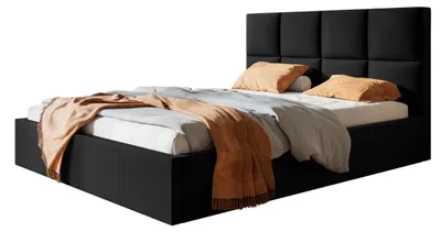 Produktbild von Bett Roma 200x200, Bettkasten und Metallrahmen, Jasminstoff, Schwarz